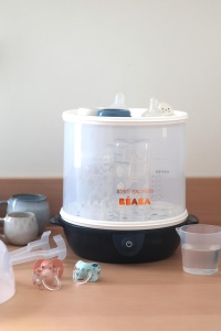 BEABA, Sterilizator de sticle 2 in 1, scalabil, electric cu abur, 2 in 1, 2 compartimente, pana la 8 sticle si accesorii, ultra rapid, temporizator, Steril'Express, albastru de noapte - Img 7