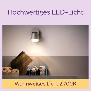 Bec LED Philips GU10, 255 Lumen, Lumina calda 2700K, Pachet 3 bucati - Img 4