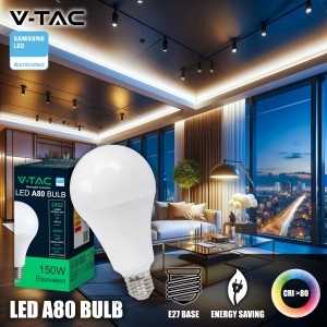 Bec LED V-TAC A80 E27 20W 2452 Lumen Neutral Alb 4000K - Img 2