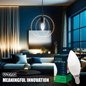 Bec LED V-TAC E14 4,5W (echivalent 40W) 470 Lumen, Lumina Neutra 4000K - Img 4