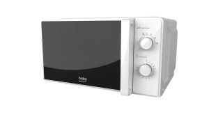 Beko MOC20100WFB Cuptor cu microunde Solo 20 litri, 700 W, cronometru max. 30 min, 5 niveluri, functii de dezghetare si reincalzire, reglare cu buton rotativ, indicator de sfarsit, placa turnanta cu diametru de 24,5 cm, alb - Img 1