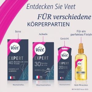 Benzi de ceara Veet Expert pentru piele sensibila, 16 bucati, cu ulei de argan - Img 7