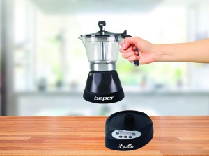 BEPER BC.041N Aparat de cafea electric Lucilla - Espressor pentru 3 cesti cu cronometru programabil cu pana la 24 de ore in avans - Cafea fierbinte pentru 30 de minute, negru - Img 8