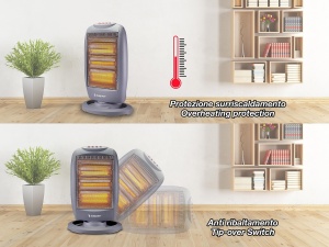 BEPER P203PAN011 suprafata de incalzire cu halogen 4008001200W 3 elemente de incalzire 3 niveluri de putere oscilatie orizontala automata functie ECO  - Img 3