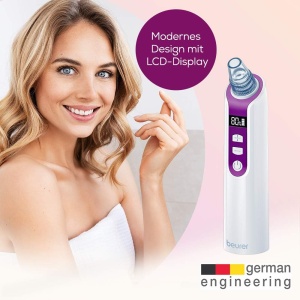 Beurer FC 41 Pore Cleaner, indepartare electrica a punctelor negre pentru curatarea profunda a porilor, 5 niveluri de intensitate si 3 accesorii individuale, potrivite pentru toate tipurile de piele, (1 pachet) - Img 2