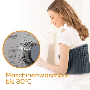 Beurer HK 49 Cosy incalzit, pentru utilizare pe burta si spate, cu banda elastica si inchidere cu velcro, oprire automata, spalabil la masina, gri - Img 5