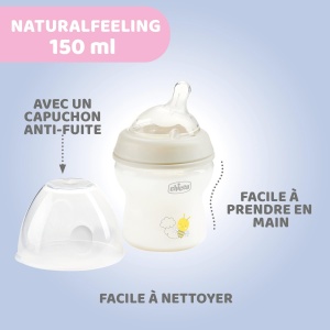 Biberon Chicco Natural Feeling 150 ml Anti-Colici Tetina Silicon Moale 0 Luni - Img 7