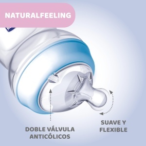 Biberon Chicco Natural Feeling 250 ml Anti-Colici Tetina Silicon 2 Luni - Img 5