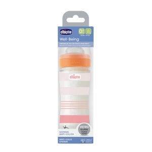 Biberon Chicco Well-Being Sticla 240 ml Roz Flux Normal 0 luni - Img 3