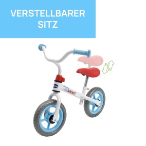 Bicicleta fara pedale Chicco Bright Rocket ajustabila cadru usor 2-5 ani alb - Img 4