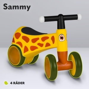 Bicicleta fara pedale LIONELO Sammy de la 1 an bicicleta fara pedala pentru bebelusii de 12-36 luni premergator cu 4 roti de pana la 25 kg manere anti - Img 3