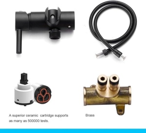 Bidet cu dus GRIFEMA G154, negru, din otel inoxidabil, instalare usoara - Img 3