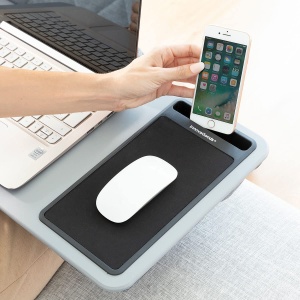 Birou portabil InnovaGoods DESKION cu perna XL, design ergonomic, negru - Img 5