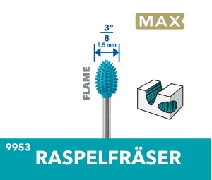 Bit de sculptat Dremel MAX 9953, din otel inoxidabil, 9,5 mm, pentru lemn si plastic - Img 2