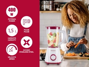 Blender Beper P102FRU501, 1.5 L, 400 W, 2 viteze functie puls - Img 2