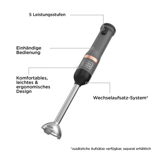 Blender BLACKDECKER BCKM1011KGF, 700ml, 5 trepte de putere, kabellos - Img 2