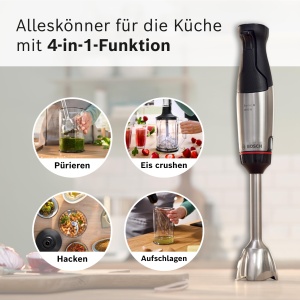 Blender Bosch ErgoMaster Serie 6 MSM6M652, 1000W, 4 lame inox, mixare intuitiva - Img 3