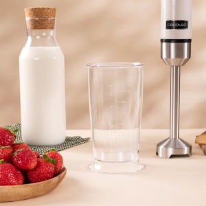 Blender de mana Cecotec Power RetroBeige 1200MAX Cream&Crush, putere maxima 1200 W, tehnologie CrossBlades, 2 viteze, set de accesorii poate fi spalat in masina de spalat vase, hota pentru stropire - Img 5