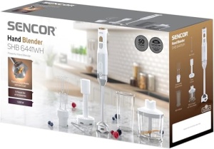 Blender de mana multifunctional Sencor, ultra-puternic, 6 in 1, 1200 W, cu tel, tocator si mousseur, tocator de cartofi, lame quadblade din titan, fara trepte - Img 2