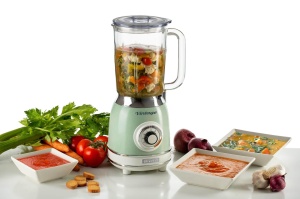Blender din sticla Ariete Vintage 583, blender multifunctional retro cu 4 lame, 4 viteze + functie puls, functie concasor de gheata, capacitate 1,5 litri, 1000W, verde - Img 3