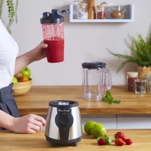 Blender Moulinex LM1B1D 300W cu recipient de 750ml si 4 lame din otel inoxidabil - Img 4