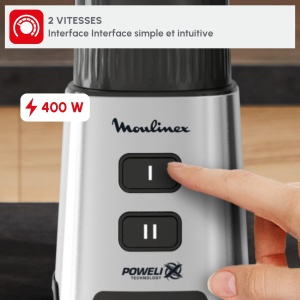 Blender Moulinex Pulseo LM17GD, 400 W, 700 ml, 2 viteze, inox - Img 7
