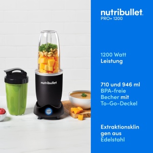 Blender Nutribullet Pro 1200W multifunctional pahare 700ml si 900ml negru - Img 2