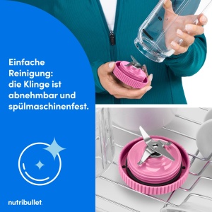 Blender portabil Nutribullet Flex 650ml Magenta USB-C BPA-free - Img 7