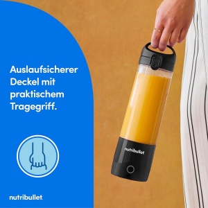 Blender portabil Nutribullet NBP003B, 475 ml, putere mare, negru - Img 4
