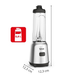 Blender Tefal Mix Move Mini BL15FD 300W 2 sticle Tritan To-Go Design compact ArgintiuGri - Img 4