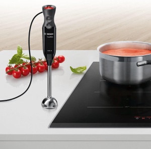 Blenderul de mana Bosch ErgoMixx MS6CB6110, baza de blender din otel inoxidabil, ceasca de amestecare si masurare, lama cu 4 lame, carcasa usoara, 12 niveluri plus turatie turbo, curatare usoara, 1000 W, negru/antracit - Img 4