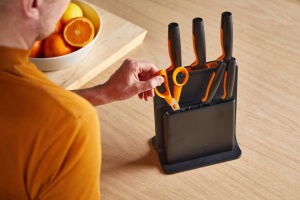 Bloc de cutite Fiskars Functional Form cu 5 cutite din otel japonez, negru - Img 8