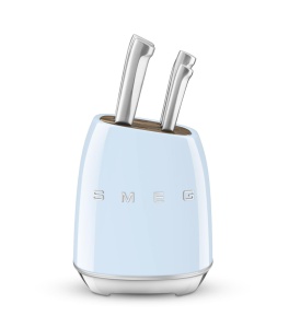 Bloc de cutite Smeg KBSF02PB, 6 cutite din otel inoxidabil, albastru