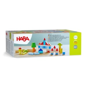 Blocuri de constructie HABA - 46 piese colorate din lemn, pentru copii de la 1 an - Img 9