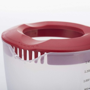 Bol de amestecarecutie de masurare Westmark cu protectie impotriva stropirii capac si turnator plastic volum de umplere 14 litri Helena transparentros - Img 4