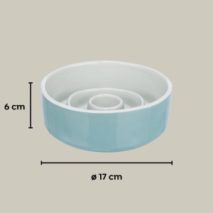 Bol pentru hranire lenta TRIXIE, ceramica, 0,9 l, grialbastru - Img 6