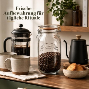 Borcan cu capac Kilner, 2 L, sticla transparenta, design rotund - Img 5