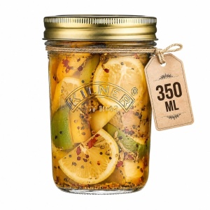 Borcan de conservare Kilner 350 ml, cu capac metalic si deschidere larga