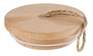 Borcan de depozitare APS Woody, 2 litri, cu capac din lemn si etansare din silicon - Img 4
