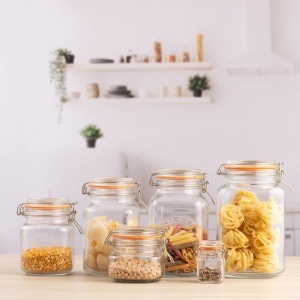 Borcan de sticla Kilner cu capac, 1 L, design patrat, etans - Img 6