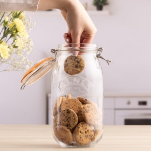 Borcan de sticla Kilner cu capacitate de 3 L, design rotund, cu inchidere ermetica - Img 3