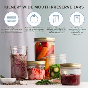 Borcan pentru conservare Kilner, 200ml, din sticla cu capac metalic - Img 3