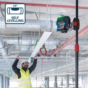 Bosch Professional 12V System Line Laser GLL 3-80 CG 2x baterie 12 V incarcator laser verde cu functie de aplicatie montare universala raza de lucru p - Img 6