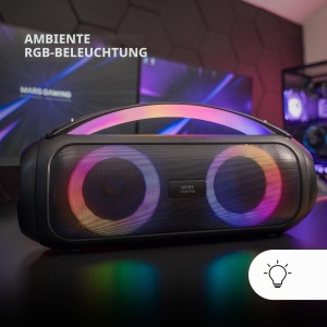 Boxa portabila Mars Gaming MS-Pulse, 50W RMS, Bluetooth, RGB, Negru - Img 4