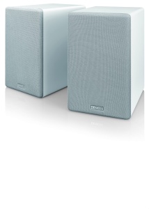 Boxe HiFi Denon SCN10, 2 x 65 W, design elegant, alb