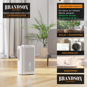 Brandson - Dezumidificator electric - Dezumidificator de camera Dezumidificator de aer - mic si silentios - 2000 ml - Bucatarie Dormitor Birou Garaj - Img 6