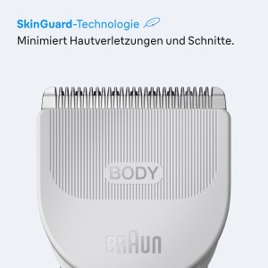 Braun Body Groomer Series 3, +6 accesorii, protectie suplimentara a pielii, durata de viata minima a bateriei, barbierit si tuns delicat, rezistent la apa, BG3575, gri - Img 3