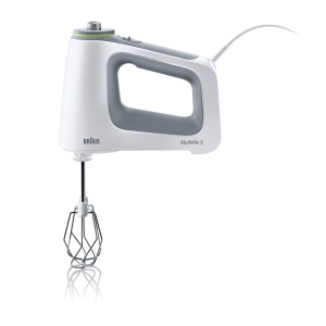 Braun MultiMix 5 HM 5107 Mixer de mana - Mixer de mana cu control continuu al vitezei, incl. tel, carlig pentru aluat, blender de mana si ceasca de amestecare si masurare de 600 ml, 750 wati, alb - Img 2