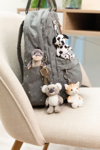 Breloc NICI Dalmatian 10cm Alb-Negru Plus Moale Inel Metalic Durabil - Img 6