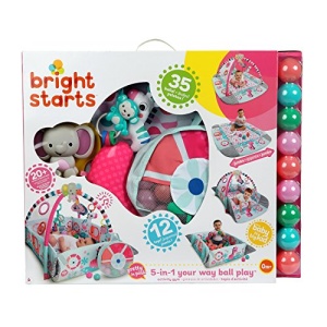 Bright Starts 5-in-1 Your Way Ball Play Salteluta de joaca ajustabila 35 bile roz - Img 11